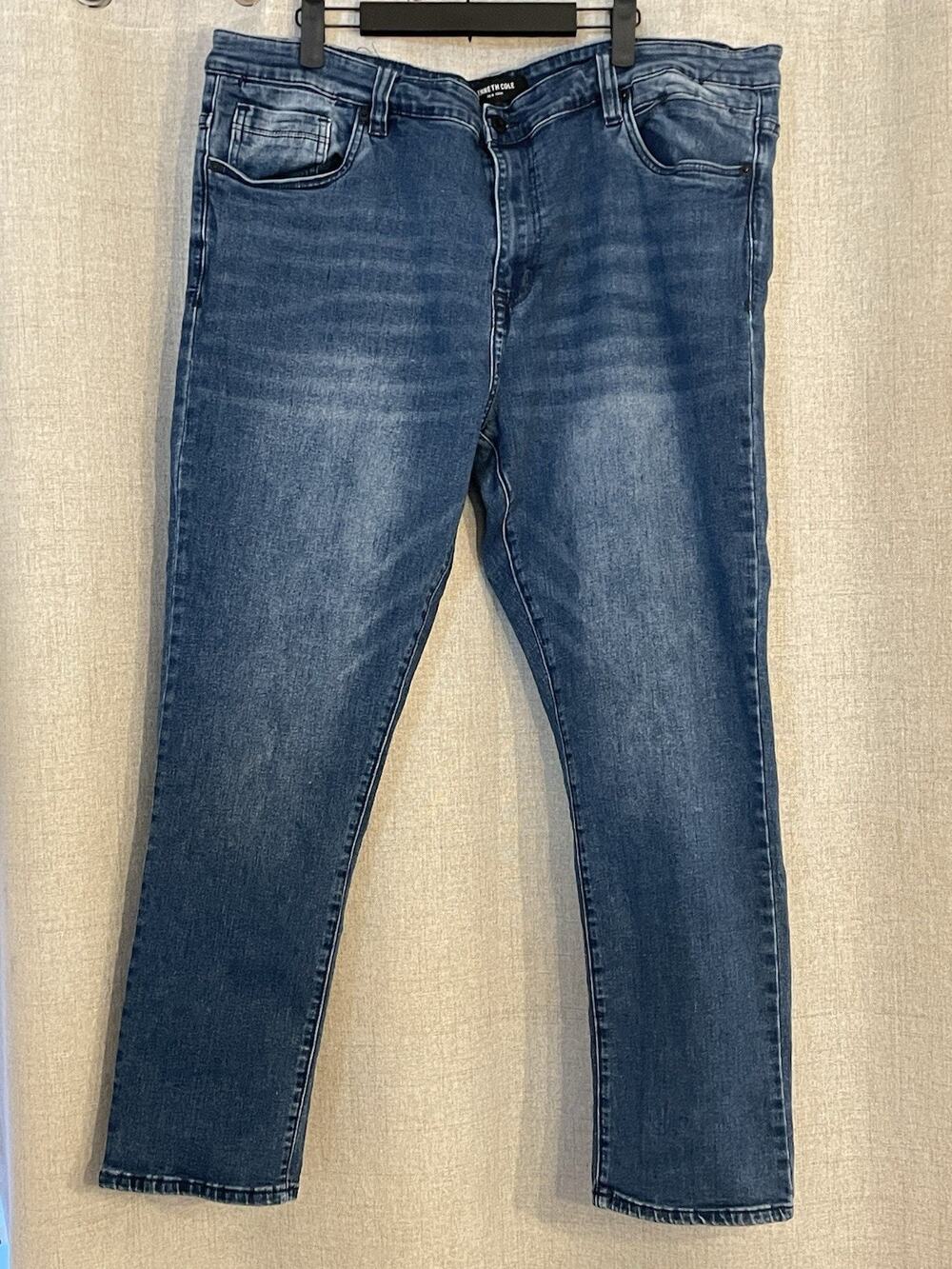 Kenneth Cole Mens 42x30 Blue Distressed Jeans